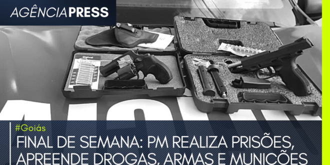 #Goiás | FINAL DE SEMANA: PM REALIZA PRISÕES, APREENDE DROGAS, ARMAS E MUNIÇÕES